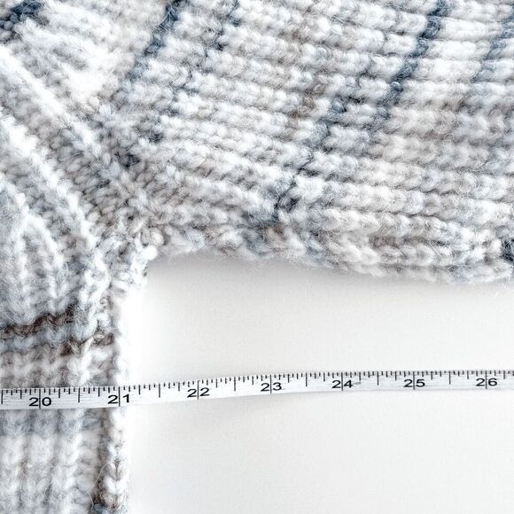 Shoedazzle Womens Wool Blend Biggie Spacedye Cardigan Sweater Blue Beige Small - Picture 8 of 8